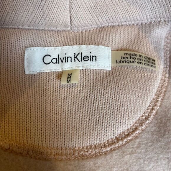 Calvin Klein Coat in Soft Pink with Gold Detail Zip and Chest Pocket Size Medium - Picture 11 of 12